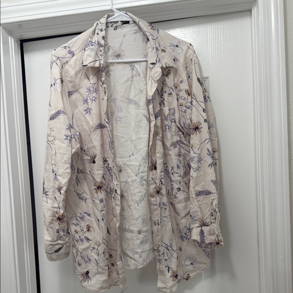 M&M'S Cream and Purple Blazers Lightweight Floral Suit Jackets